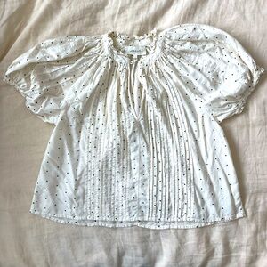 THE GREAT. Polka Dot Cotton Top